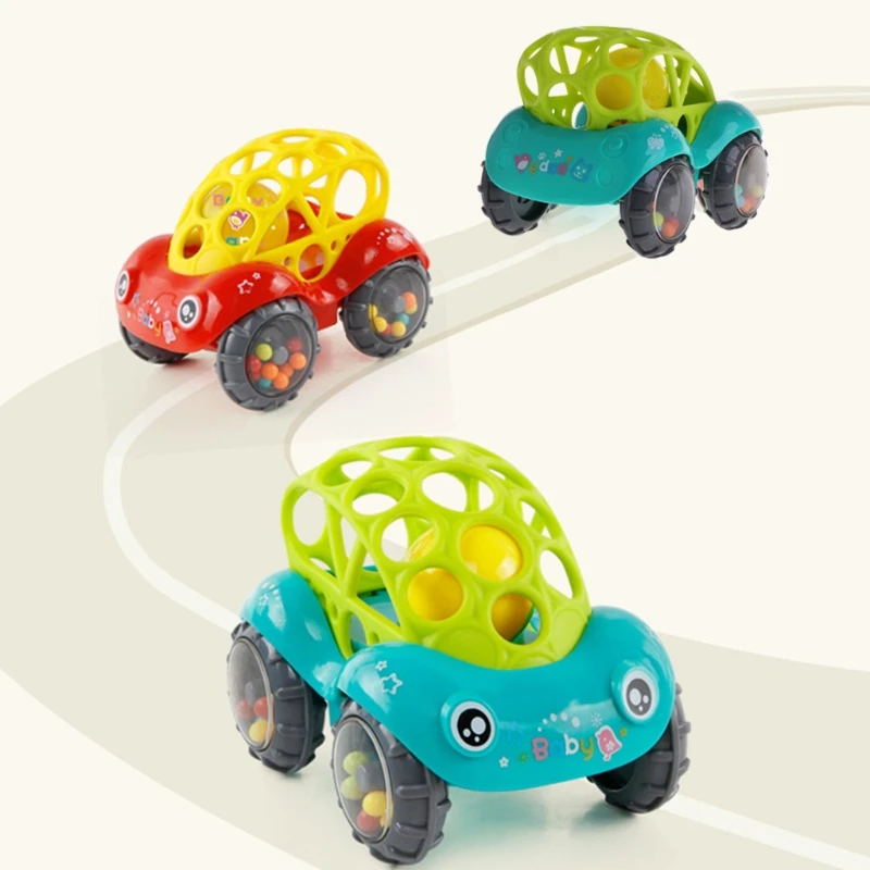 

Baby Infant Rattle Roll Car Toy Soft Flexible Sounds Perfect Teething Kids Play