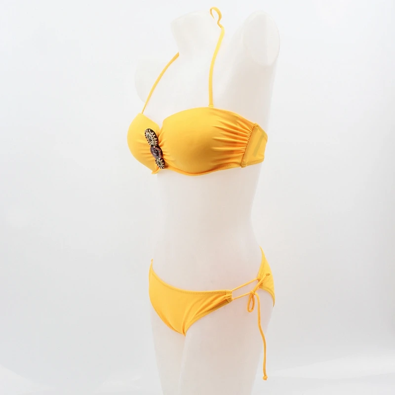 SWIMMART 2017 Sexy Bikinis Swimsuit Женщин Купальники Короткий Топ Холтер кнопка Бразильской