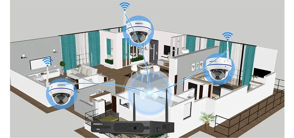 MISECU 8CH 1080P HD Беспроводная NVR система с 2.0MP Крытый антивандальный Wifi камера Аудио запись ИК ночного видения комплект наблюдения