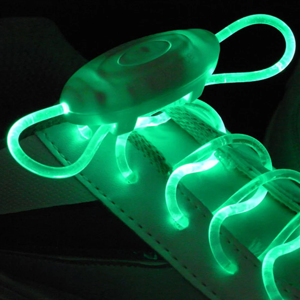 Hot LED Flash Luminous Shoelace Light Up Glow Round Strap Shoe Laces Party Decor Shoestrings Lazy No Tie Shoeslace 11 Colors