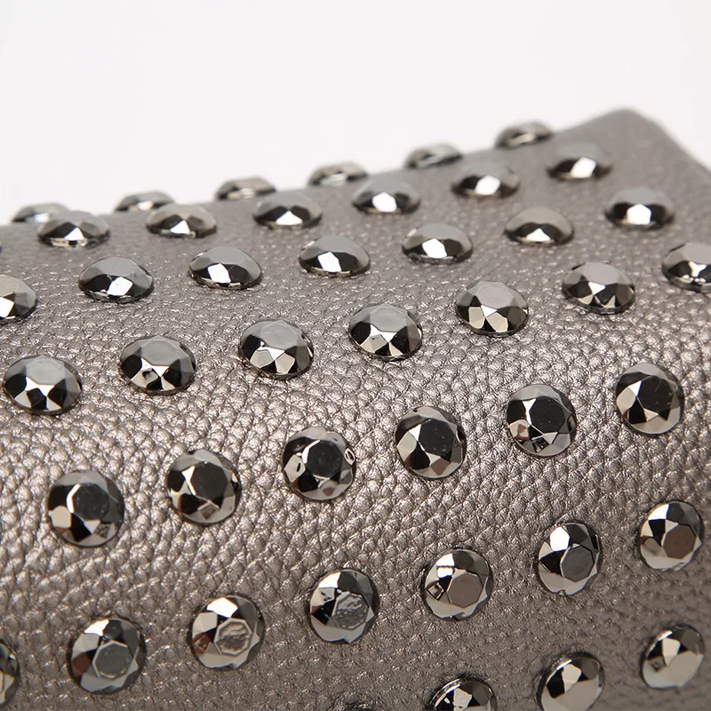 Модные корейские женские сумки с заклепками сумка на плечо диагональ премиум