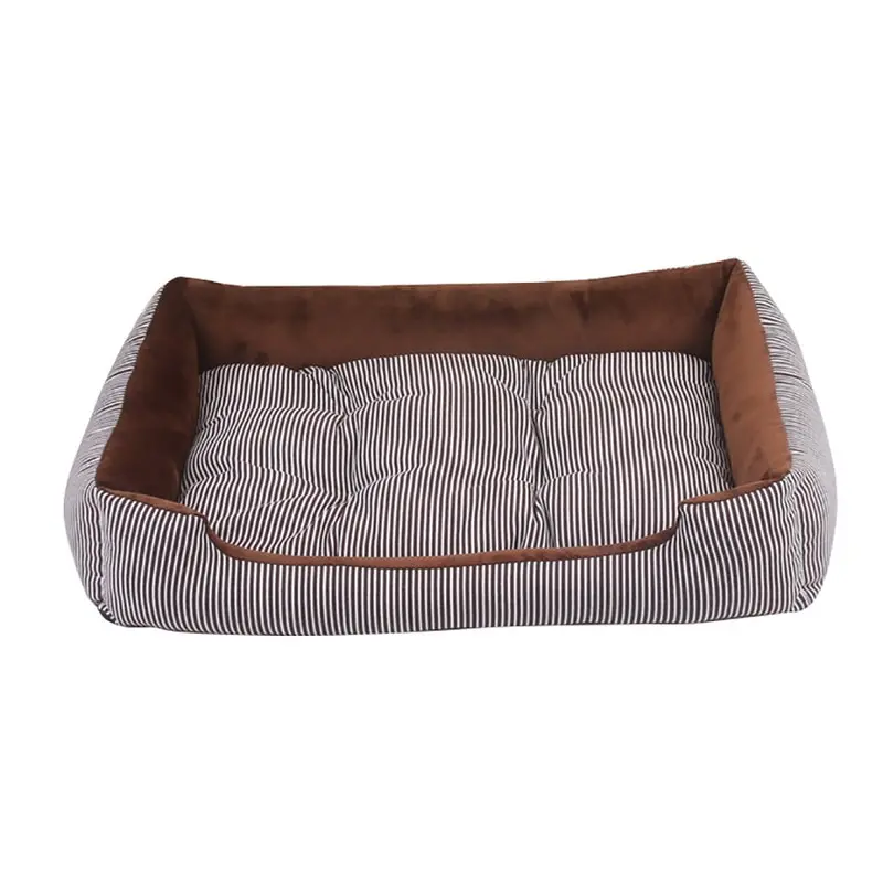 Pets Dogs Striped Bed Sofa Warm Winter Kennel House Pad For Small Medium Large Dogs Soft Dog Puppy Bed Nest Pet Supplies - Цвет: A