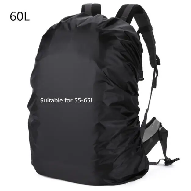Black for 60L 20L-80L Открытый спортивный водонепроницаемый рюкзак Кемпинг Туризм Велоспорт пылезащитный дождевик портативный спортивный мешок дождевик регулируемый - Цвет: Black for 60L