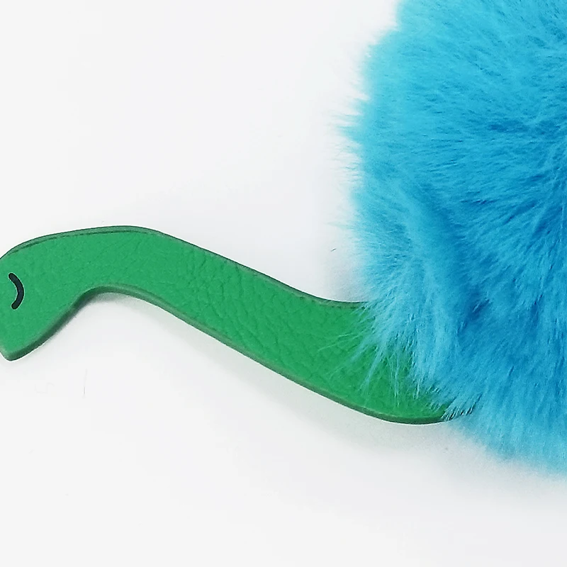 Мультфильм Динозавр эльф брелок для ключей мех кролика пушистый помпон сумка