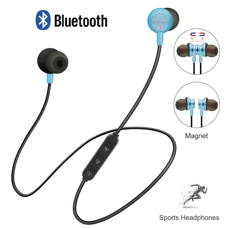 Беспроводные наушники Bluetooth магнитные с микрофоном стереонаушники для