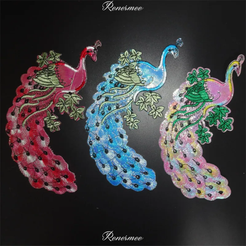 1 Mirror Pair Phonix Applique Clothing Embroidery Patch Fabric Sticker Iron On Craft Sewing Repair9X18cm SX121 | Дом и сад