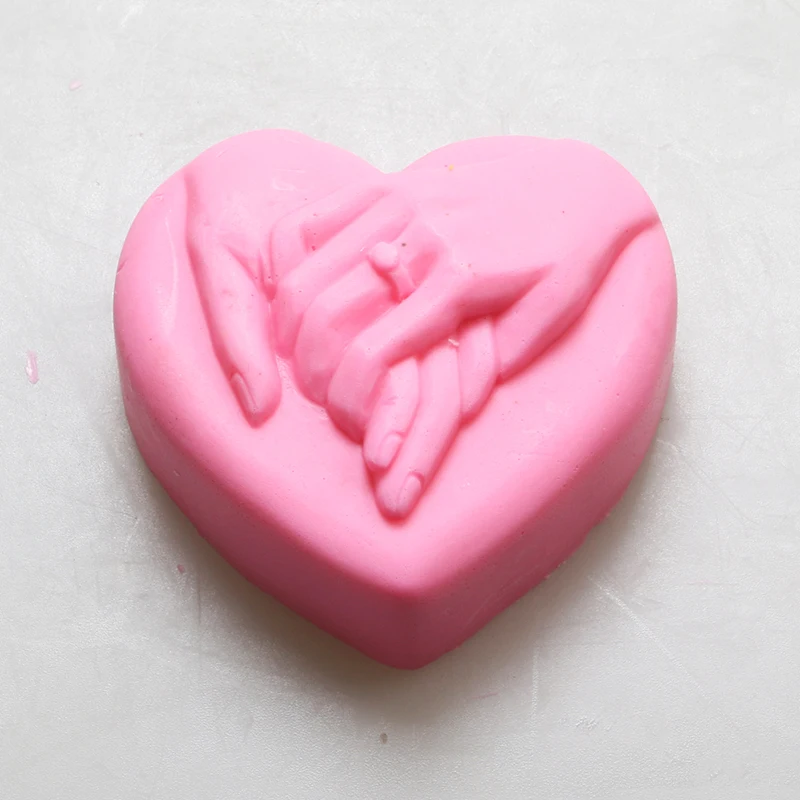 Любовь Сердце рука в руке Sugarcraft украшения торта Мыло Свеча прессформы для