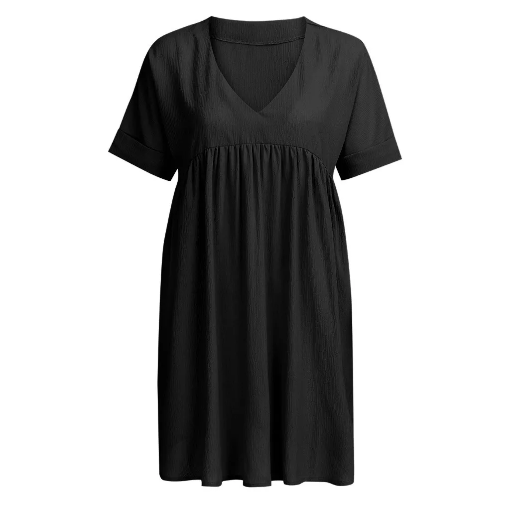 Летние Платья повседневные женские Мими платье vestidos de verano короткий рукав v