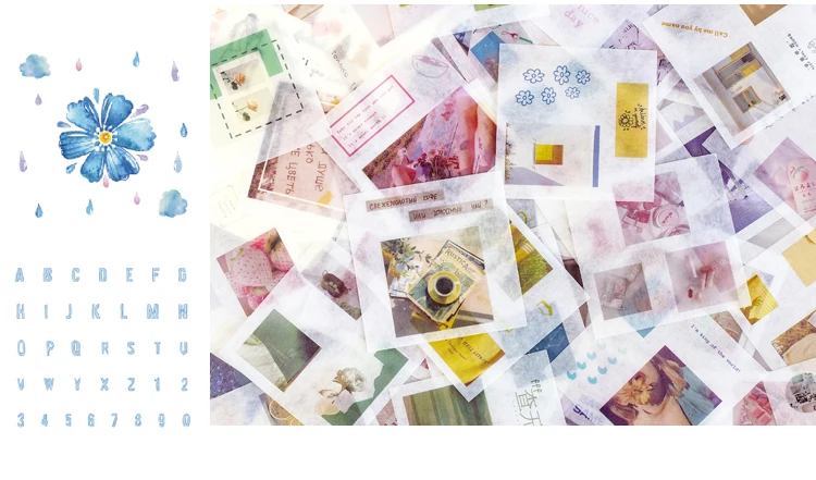 XINAHER 50sheets/Bag sea animals flower plant life paper sticker package DIY diary decoration sticker album scrapbooking