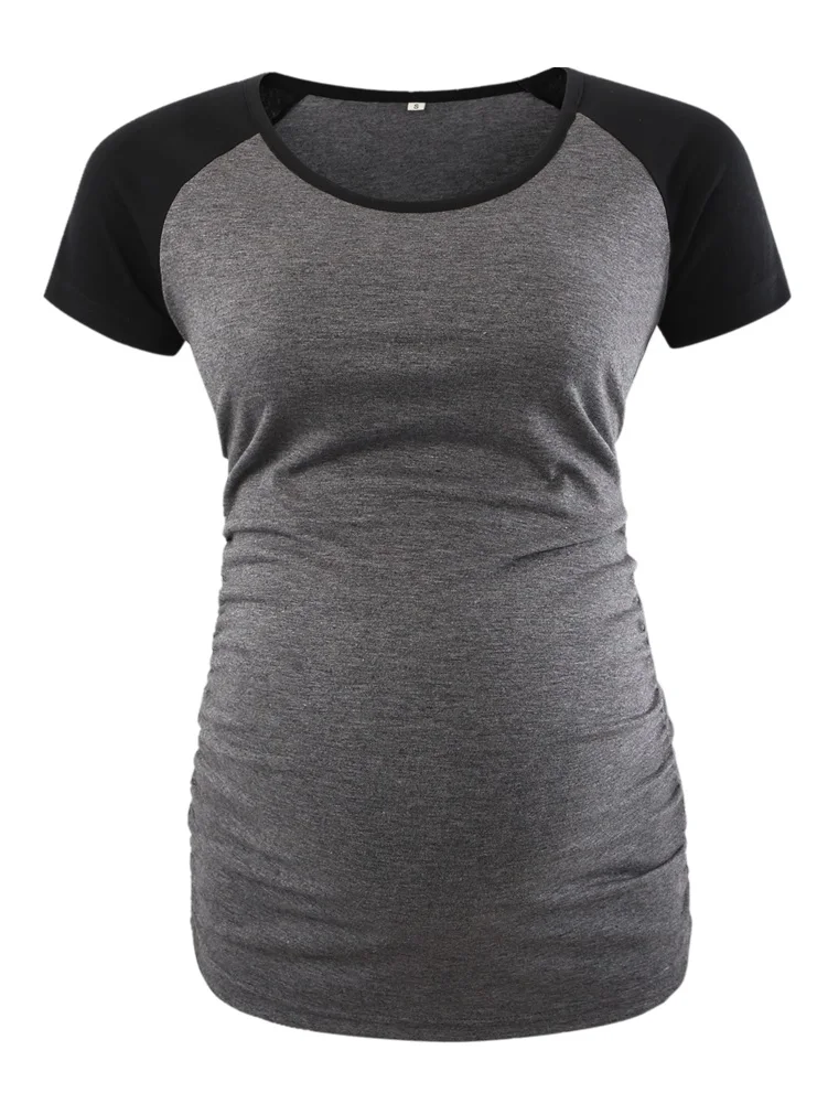 Топы для беременных Лоскутная Футболка летнее платье кормящих грудью 2018 Mama Топ