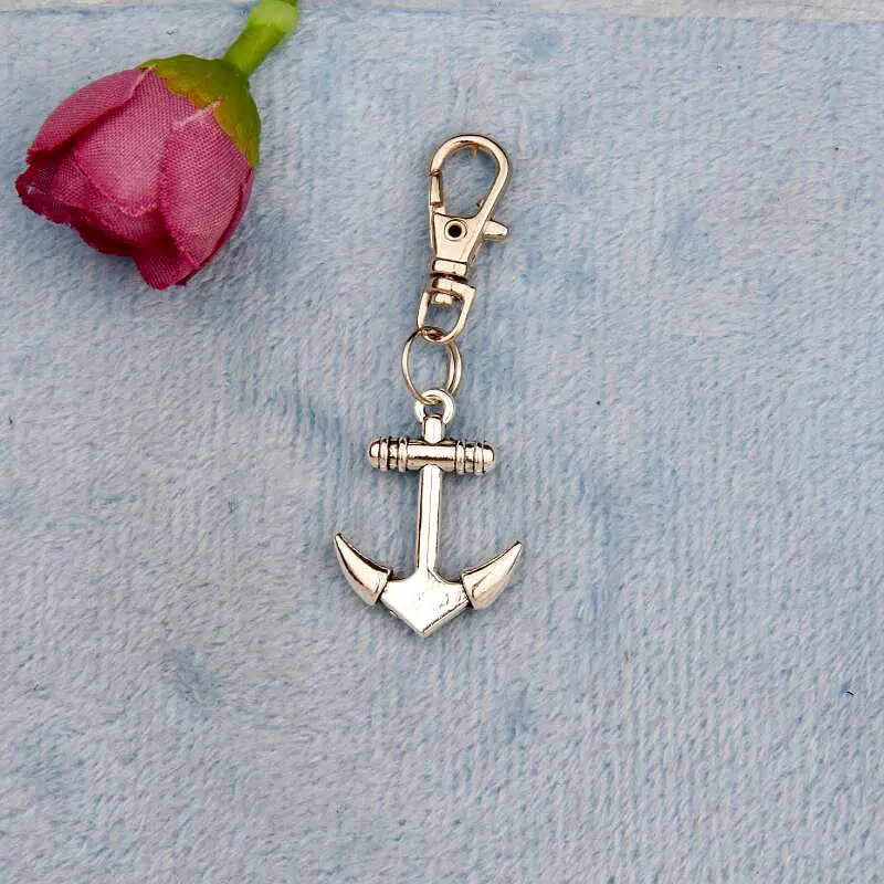Новинка 50 шт. винтажный брелок с серебряными якорями Очаровательная вращающаяся