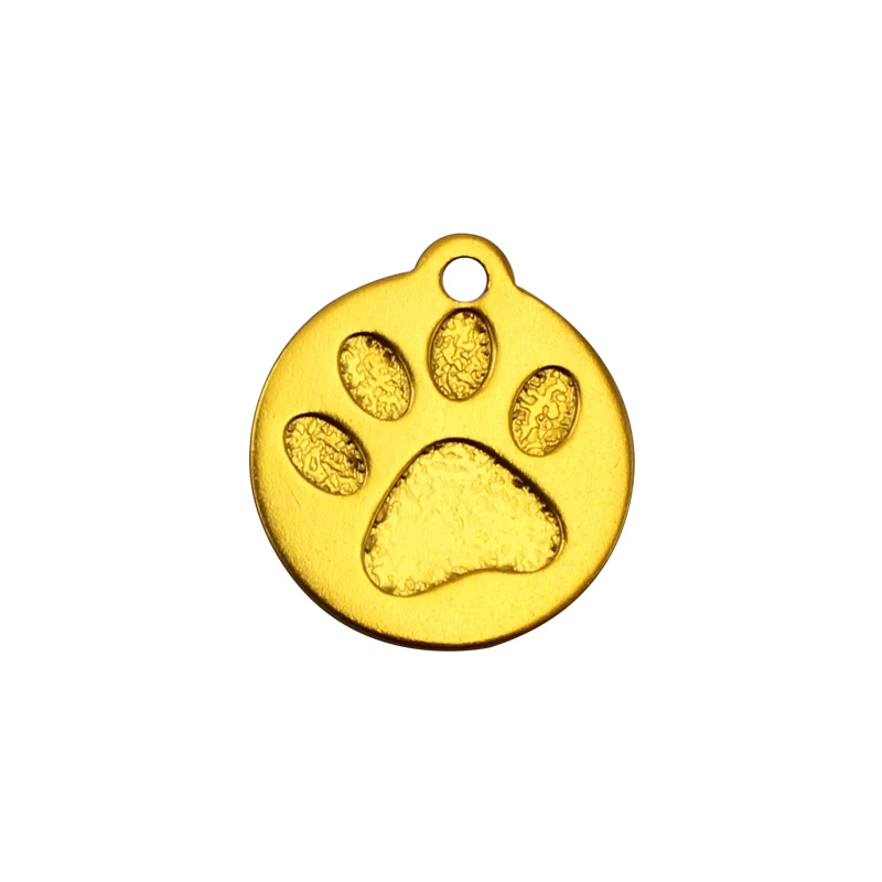 Yellow Pawstrip, 2 шт./лот, выгравированные бирки для собак, ошейник для собак, кошек, индивидуальная идентификационная бирка для собак, круглая лапа, персонализированные ошейники для кошек, 23*26 мм - Color: Yellow