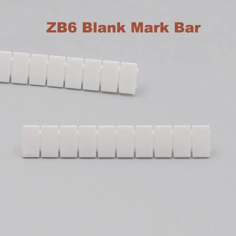 

50pcs ZB6 Blank Marker Strips For UK2.5B UK5N UDK4 UKK5 UK5-TWIN Din Rail Terminal Block Mark Bar Morsettiera ZB-6 Label