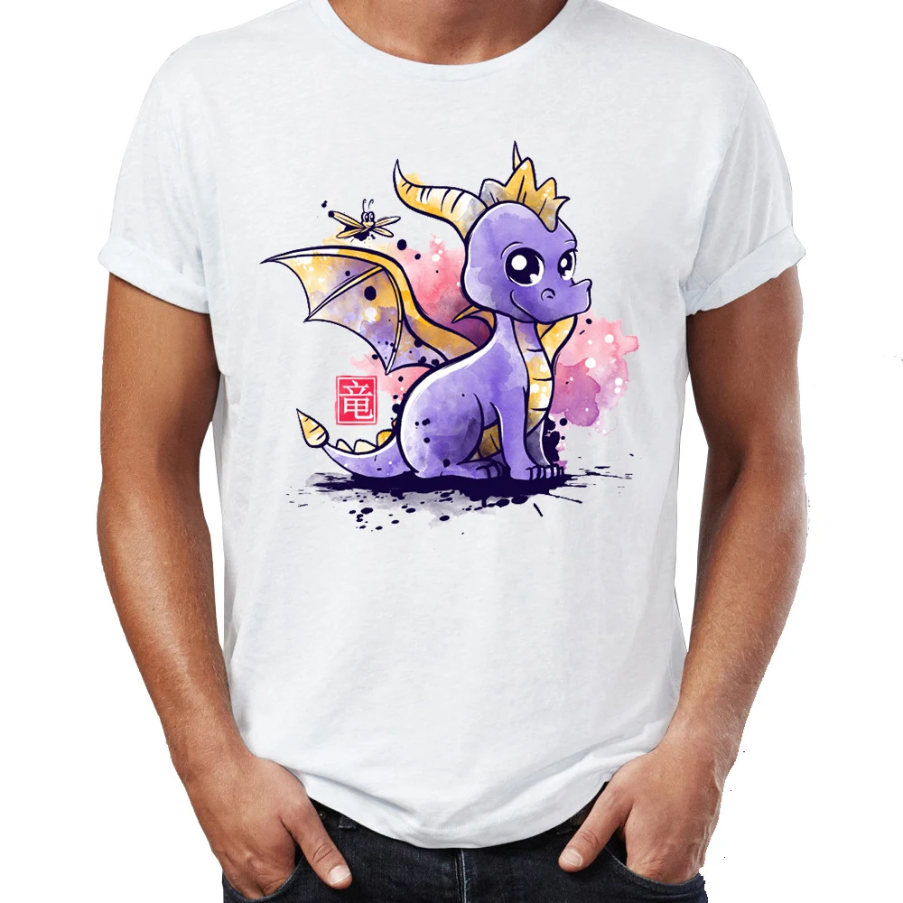 Мужская футболка с акварельным принтом Spyro детство герой Искусство