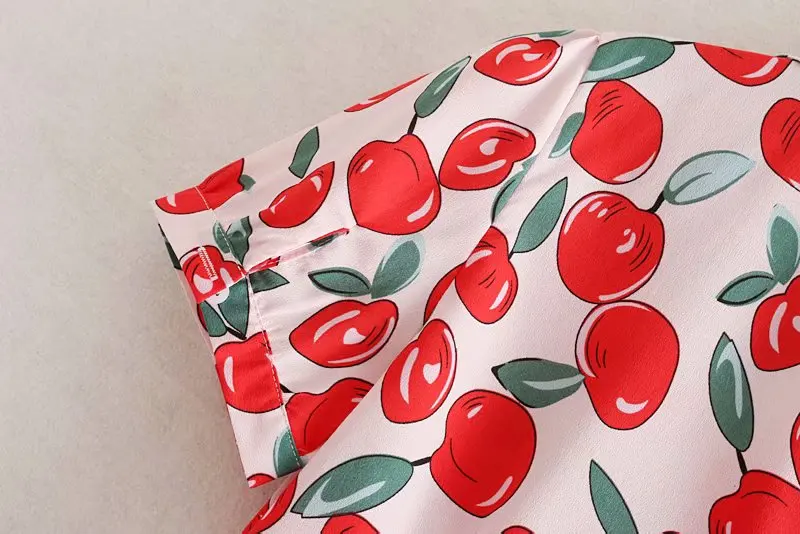 2019 новый для женщин французский стиль с фруктовым принтом повседневное мини