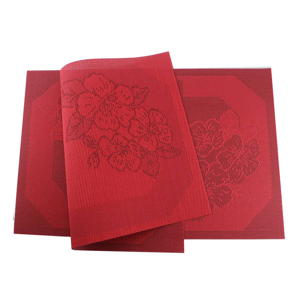 4 PCS/Set Red Christmas New Year Non-woven Table Placemat Pad Decorations Mat Exquisite TB Sale Insulation Polyester | Дом и сад