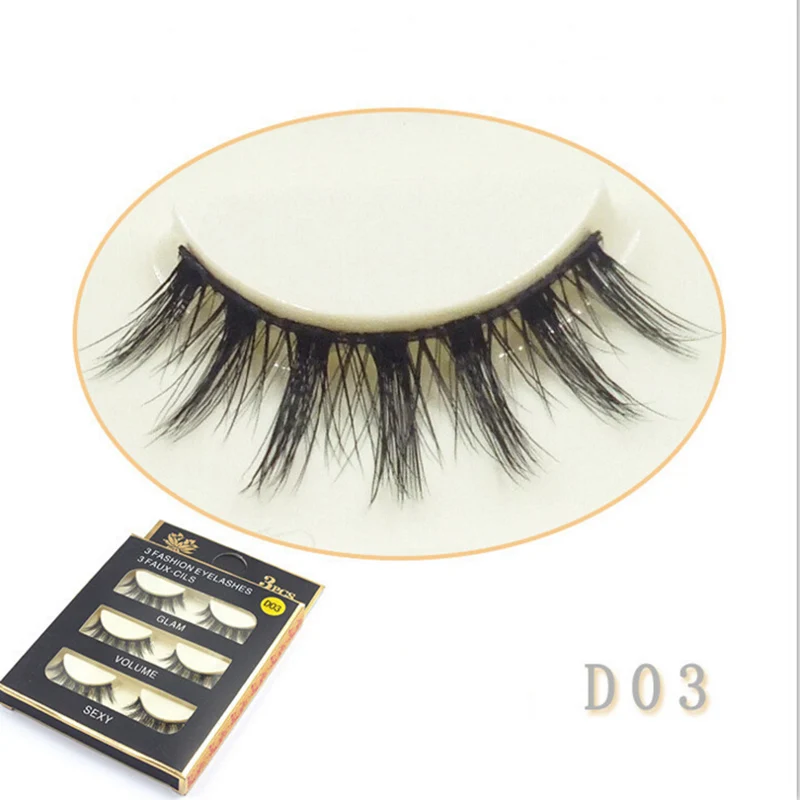 New 3 pairs 3D Mink eyelashes natural false soft fake eyelash extension hand made eye lashes | Красота и здоровье