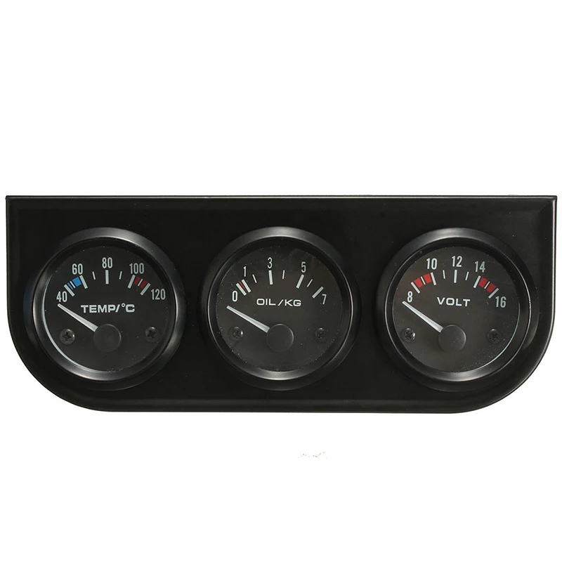 Вольтметр транспортного средства &amp температура воды манометр масла 2 дюйма 52 мм