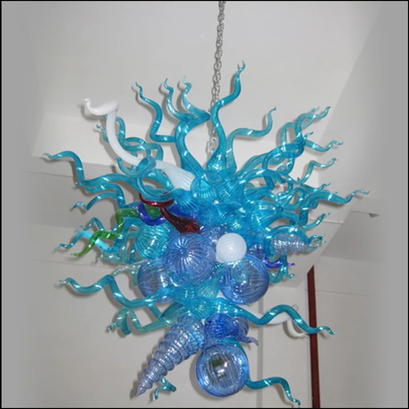 

Italian Designed Chihuly Style Hand Blown Glass Hanging LED Modern Art Chandeliers