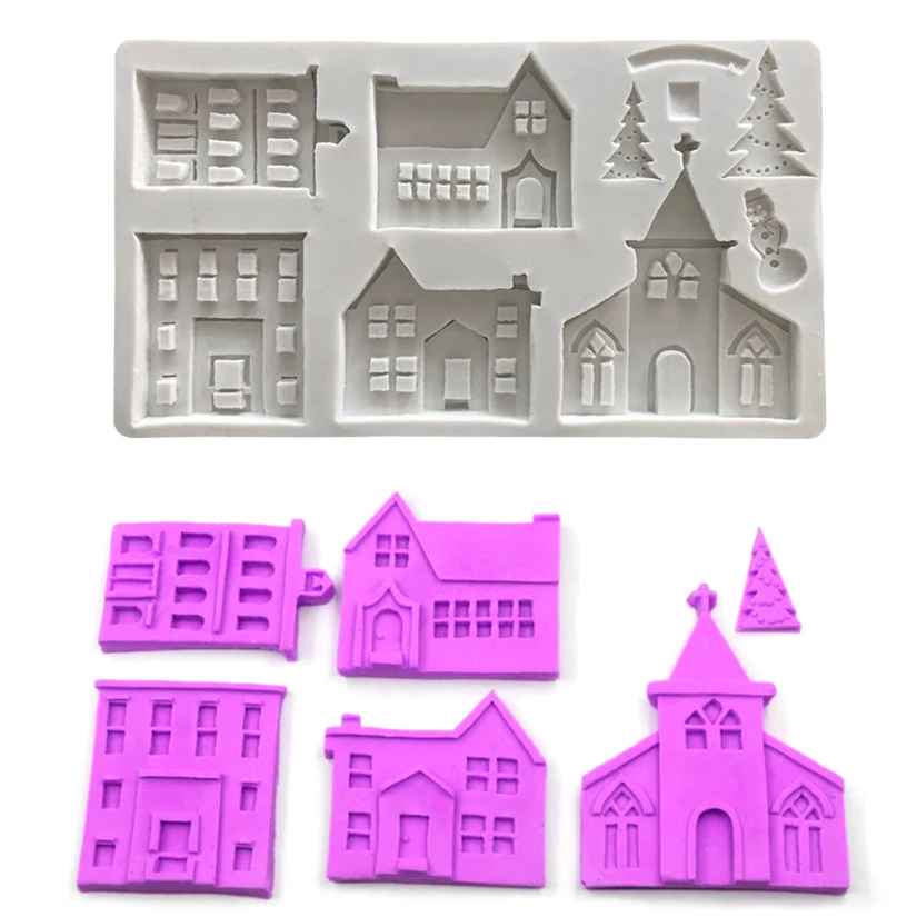 Рождественская силиконовая форма для пряничного домика инструменты украшения
