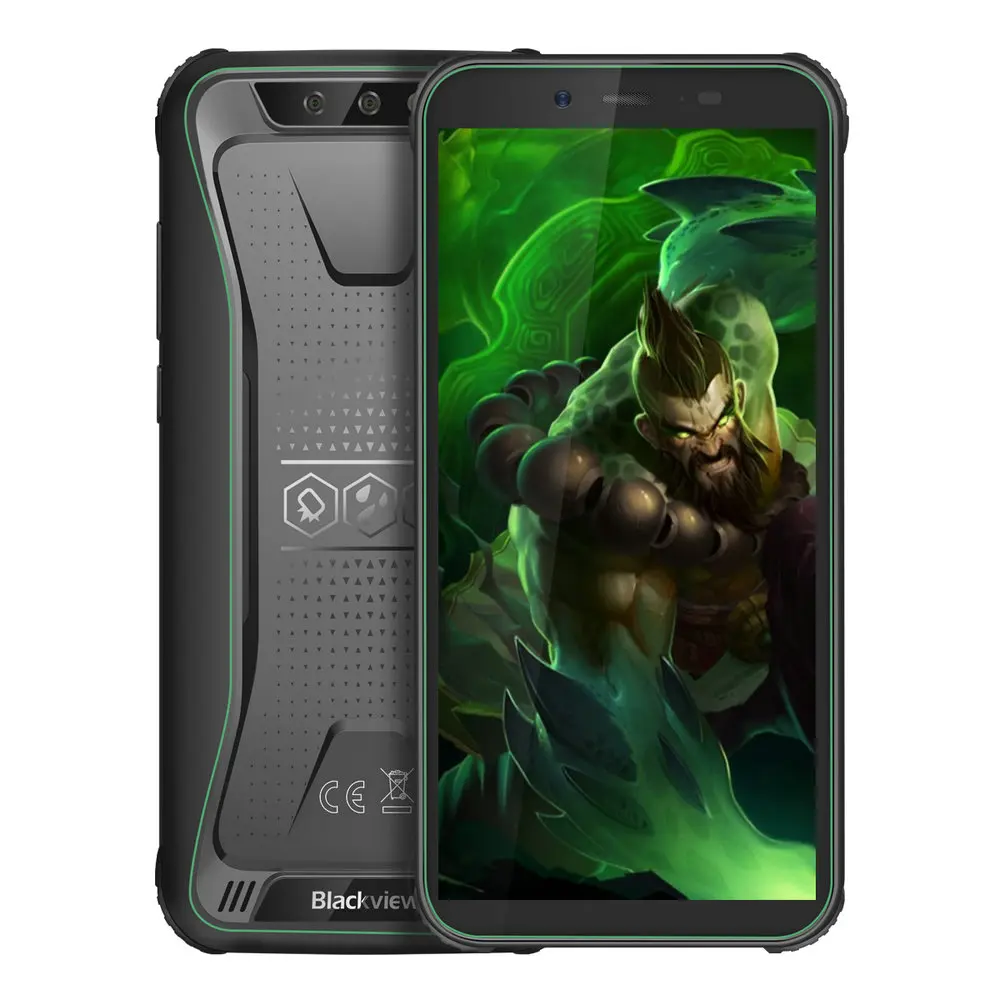 green Blackview BV5500 Pro IP68 Водонепроницаемый 5," прочный смартфон 4400 мАч 3 ГБ+ 16 ГБ Android 9,0 пирог 4G открытый мобильный телефон - Цвет: green