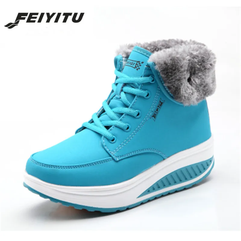 Женские зимние ботинки feiyitu женские бархатные на платформе женская теплая обувь