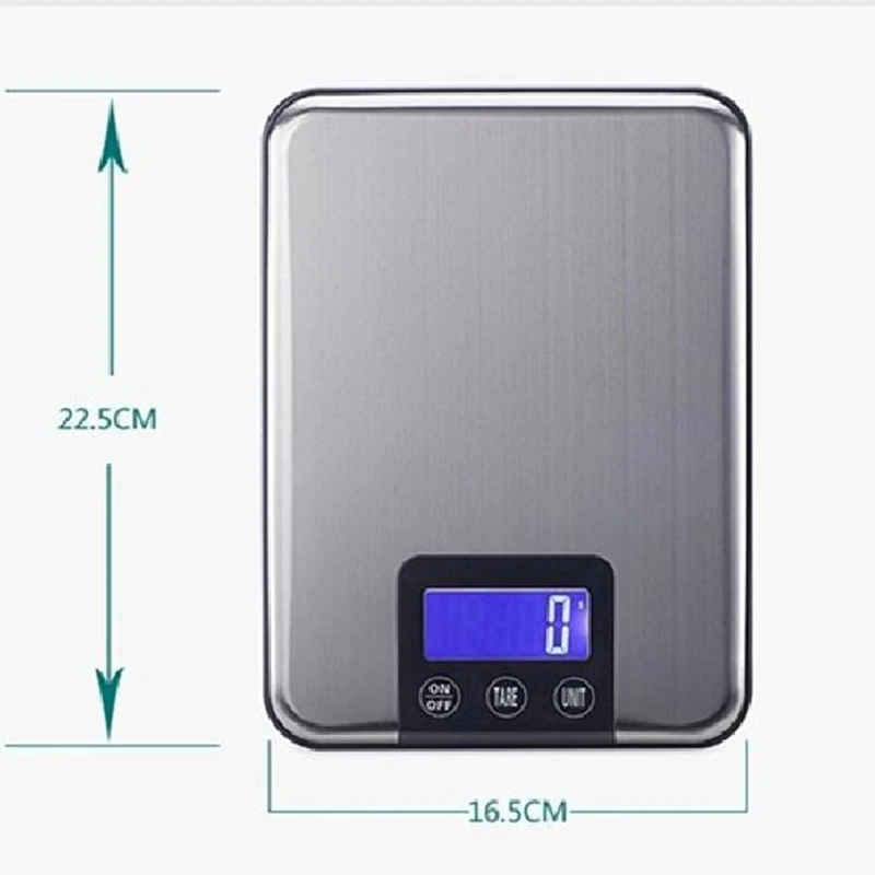 

10KG LCD Electronic Kitchen Scales 10kg 1g Slim Stainless Steel Diet Food Digital Scale Touch Grams Weighing Balance Retail Box