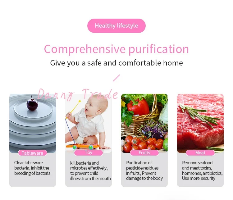 Portable household kitchen electric fruit cleaner and vegetable pesticide sterilizing machine Ultrasonic Ozone Vegetable Washers