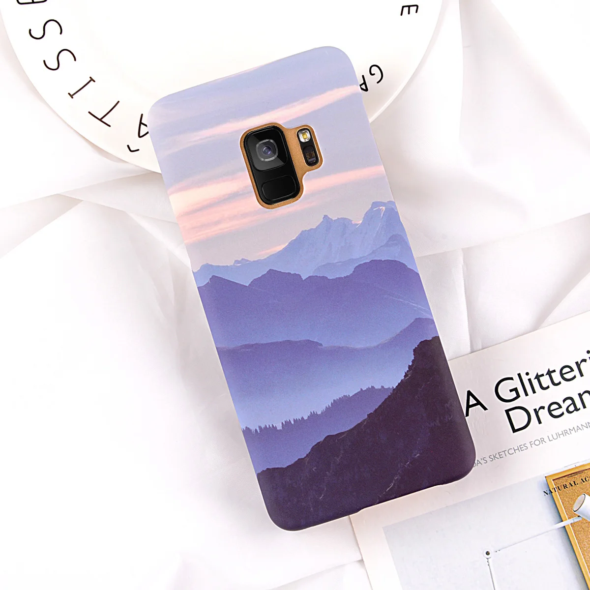 T4 Lovebay чехол для телефона для samsung Galaxy Note 8 9 S8 S9 Plus горный пик лес пейзаж Жесткий PC задняя крышка чехол s для S7 Edge - Цвет: T4