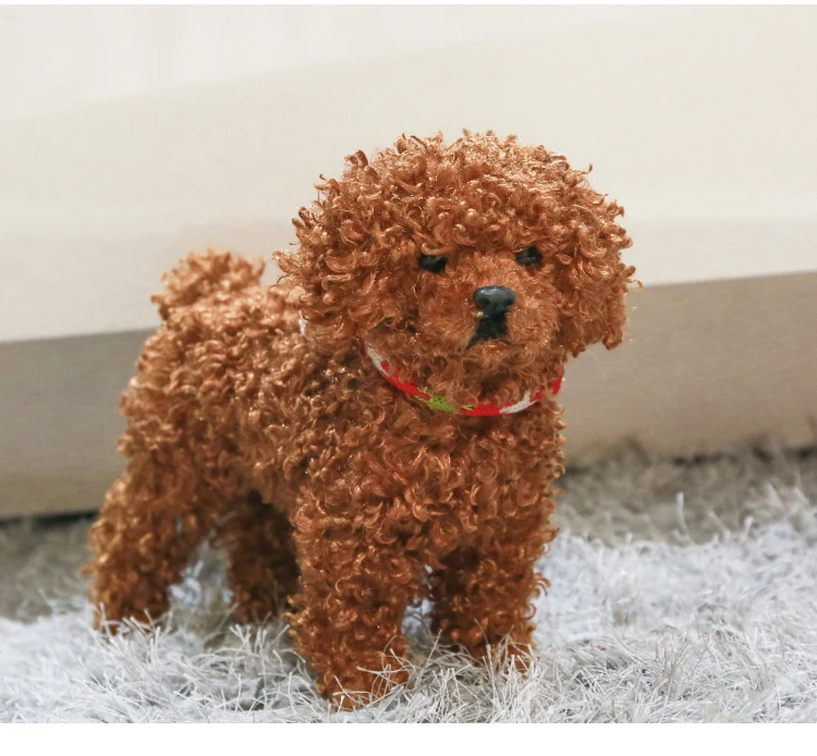Имитация собаки 18x8x20 см Жесткая модель полиэтилен и меха коричневый ted dog prop украшение дома подарок s2278