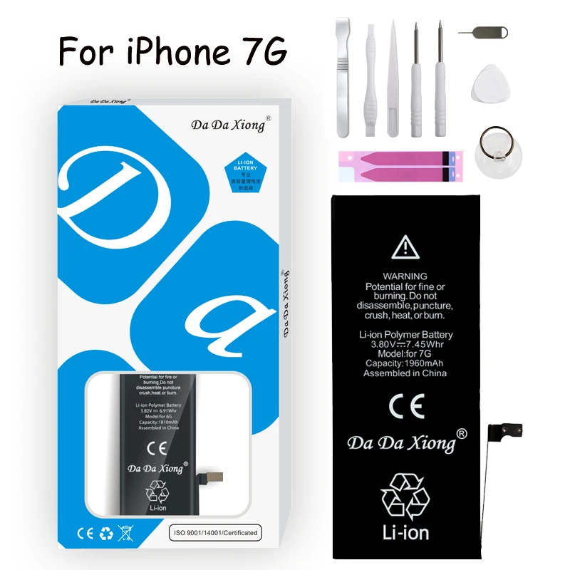 Оригинальный аккумулятор Da Xiong для iPhone 7 7G реальная емкость аккумулятора 1960 мАч с