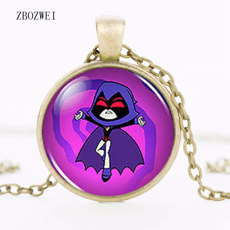 Bronze Teen Titan Go Raven винтажное модное ожерелье 1/несколько латунных серебряных подвесок аксессуары для одежды ожерелье - Окраска металла: Bronze
