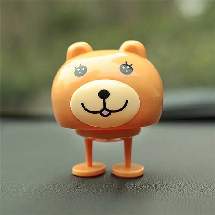 Yellow Bear Милые украшения, кивающий медведь, Автомобильные украшения, автомобильная приборная панель, качающаяся голова, кошка, кукла, танцевальные игрушки, аксессуары - Название цвета: Yellow Bear