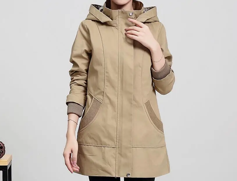 

M-4XL Hot 2019 Winter Female New Fashion Big yards han edition leisure coat loose paragraph dust coat grows in middle age