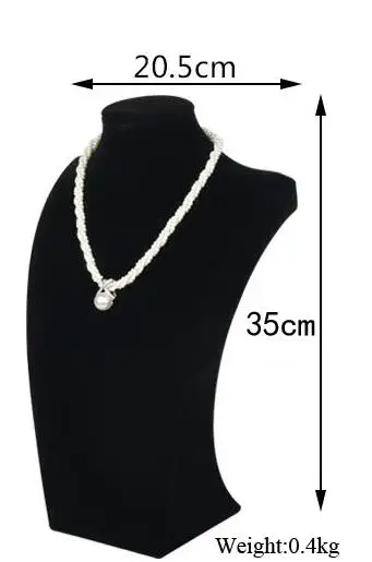 Height 35cm Высокое качество Роскошный бархат черный цвет ювелирные изделия ожерелье Подвески с держателем дисплей колье Стенд Показать цена 5 вариантов - Цвет: Height 35cm