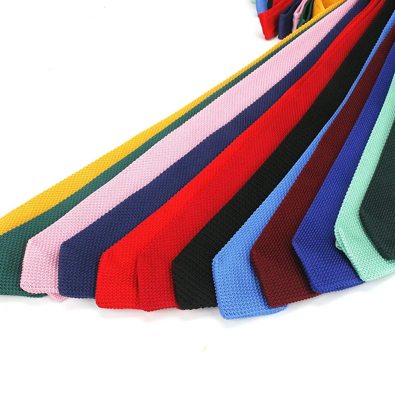 

Knitted Tie Plain Color Casual Flat-headed Men's Tie Korean Version of The 6-centimeter Arrowhead Tie Festival Best Gift