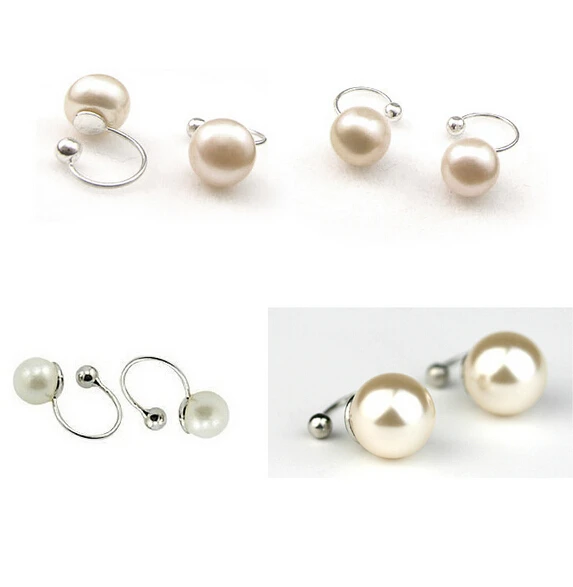 2 шт. женские U-образные серьги-клипсы с искусственным жемчугом | Украшения и