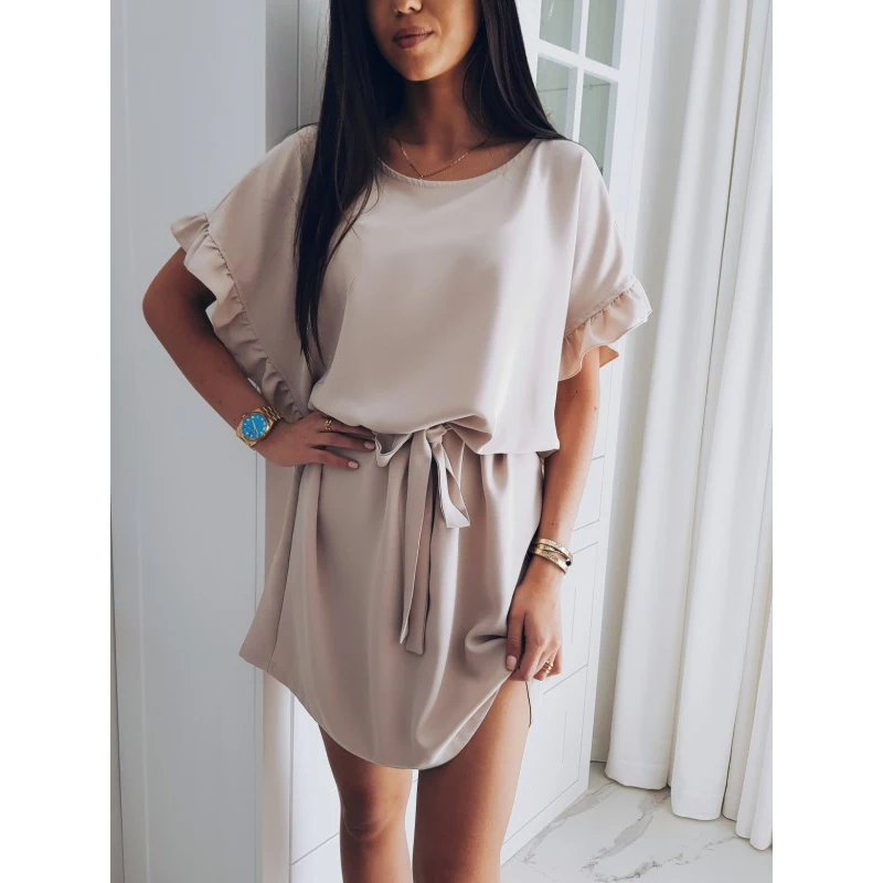 Женское мини платье Boho повседневное пляжное с О образным вырезом рукавом летучая