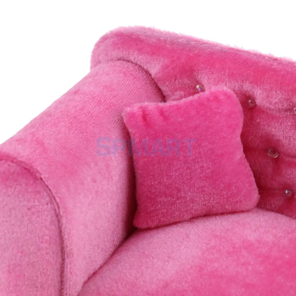 Exquisite Pink Long Sofa with Cushions Furniture for 1/6 Scale Dolls Accessories | Игрушки и хобби