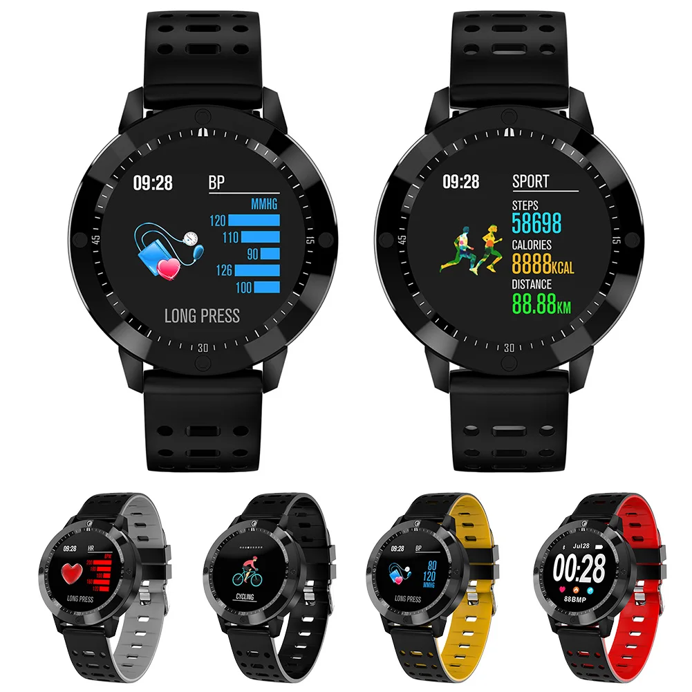 CF58 Waterproof Blood Pressure Sports Bracelet Bluetooth Step Counter Wristwatch Call Reminder Heart Rate Monitor | Электроника