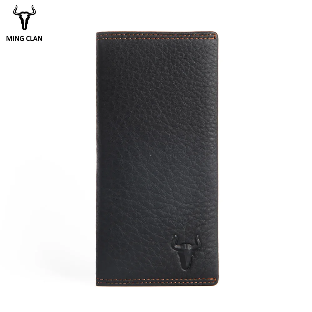 Mingclan Men Purse Long Wallet Male Clutch Leather Wallets Business Travel Wallet For Women Card Holder Zipper Pocket Carteira