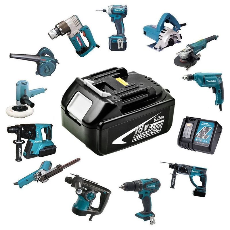 Комплект из 2 предметов 6.0Ah 18 V литий-ионная аккумуляторная Батарея для Makita Bl1815 Bl1830 Bl1820 Bl1850 Bl1840 Bl1850B-2 Lxt-400 Bl1845 194205-3
