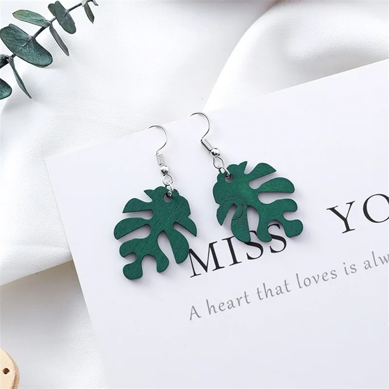 2019 корейские длинные серьги-подвески с зеленой черепахой листьями стильные