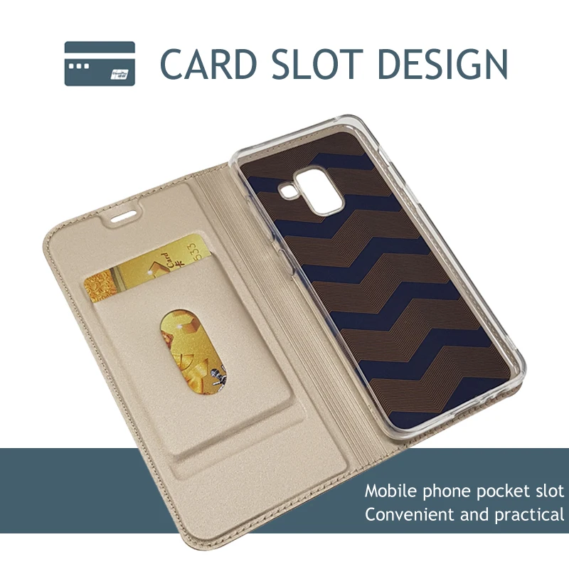 Чехол для Samsung Galaxy A8 2018 кошелек кожаный чехол Plus чехол-книжка чехлы |