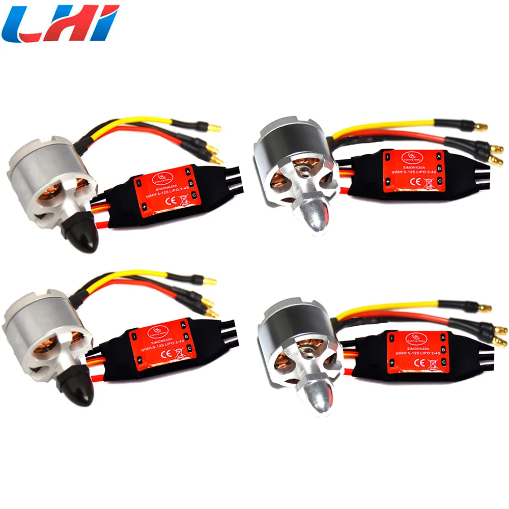 Радиоуправляемый самолет 4X2212 920kv контроллер двигателя бесщеточный Cw Ccw 4x Simonk 30a