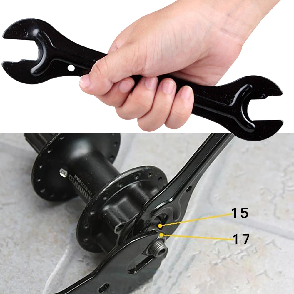 Carbon Steel mountain Bike Cycle Head Open End Axle Hub Cone Wrench Spanner Bicycle Repair Tool rear axle wrench