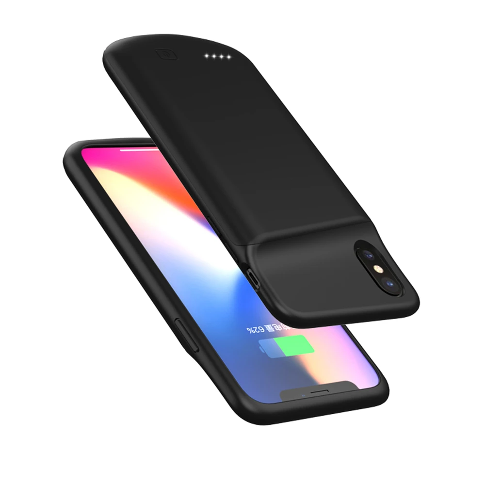 Чехол питания для iPhone X XS, чехол для зарядного устройства, 4000 мАч, внешний силиконовый чехол-аккумулятор с аудио