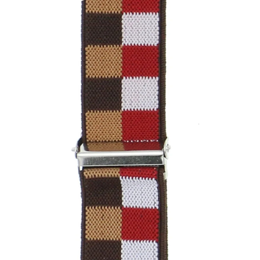 Длинный кожаный галстук бабочка коричневого цвета с узором в виде сердечек для