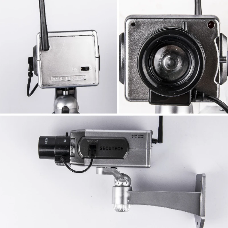 Беспроводная 180 градусов вращающаяся красная светодиодная имитация CCTV ip-камера