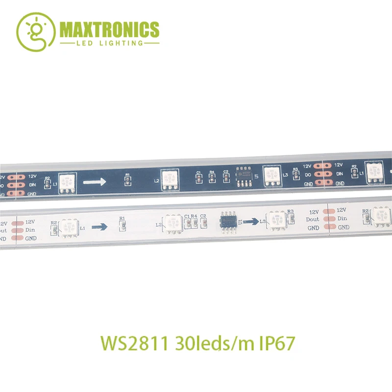 Пиксельная светодиодная ленсветильник WS2811 12 В постоянного тока 5 м полноцветная